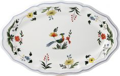 B 1 OVAL PLATTER 6 OISEAUX PARADIS 41 X 26 см.,   0111COV622 GIEN, Райская птица