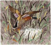 Квадратное блюдо Селезень 29,5 X 26,5 см., RAMBOUILLET Gien, 0126CCCA01