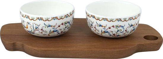 Набор пиал на деревянной доске см.. TOSCANA , GIEN,  1457SETA00