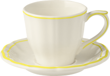 Набор чайных пар 2 набора, FILET CITRON, GIEN, 17,5 мл. - Д 14,5 см. - В 7,4 см.,