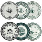 Тарелка  обеденная Ассорти с разным рисунком набор 6 ШТ.., LES DEPAREILLEES VERT, Д  27,3 см,, GIEN