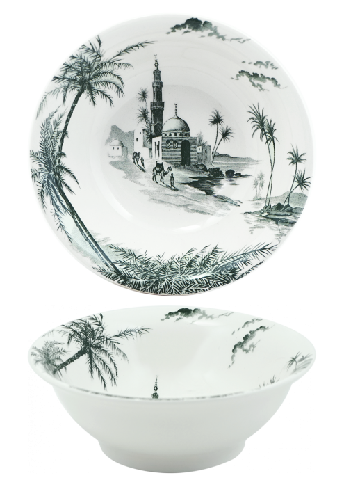 Набор из 4-х глубоких тарелок суп / салат, 350 мл., LES DEPAREILLEES VERT, GIEN, 1841C04F01