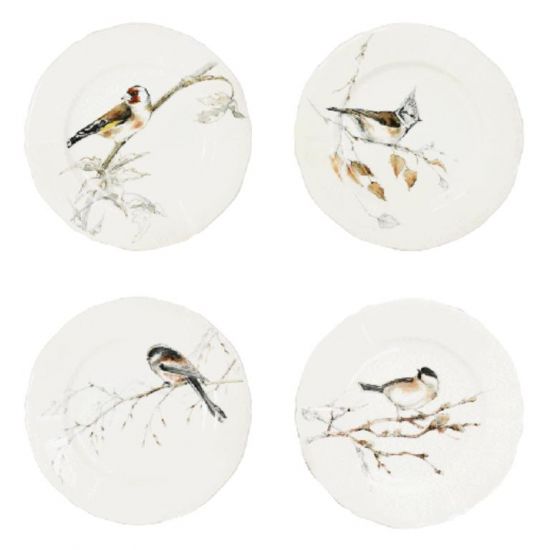 Тарелка для канапе набор 4 ШТ.., LES OISEAUX DE LA FORET,  16,3 cm GIEN