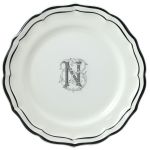 Тарелка обеденная "N", FILET MANGANESE MONOGRAMME, Д 26 cm GIEN