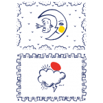 Подстановочные салфетки 2 шт., Луна и Облако,  Сентиментальный архипелаг, 38 X 54 см., Gien