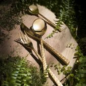 Набор столовых прибров 24 предмета, FUSE MARTELE HAMMERED gold pvd, глянец, золотой, DEGRENNE, арт.237160