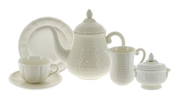 Сервиз чайный на 4 персоны 15 предметов PONT AUX CHOUX BLANC, Белый мост, GIEN, 1151/15